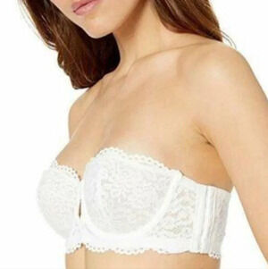 WACOAL B.tempt'd Ciao Bella Strapless Bra Lace White 36DDD F under b…
